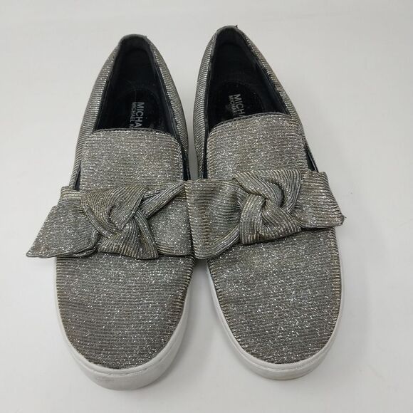 Michael Michael Kors Slip on Shoes. Silver sparkle color. Size 7M. - Picture 5 of 16